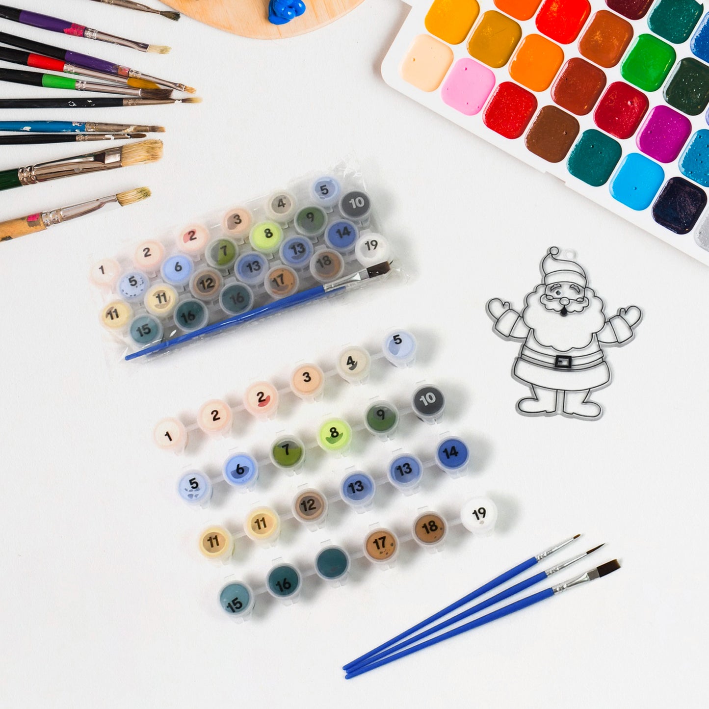 Paint By Number Kits 2 Set 19 Number Color 6 Paint Brushes (2 Set) - Happy Price - Image 3