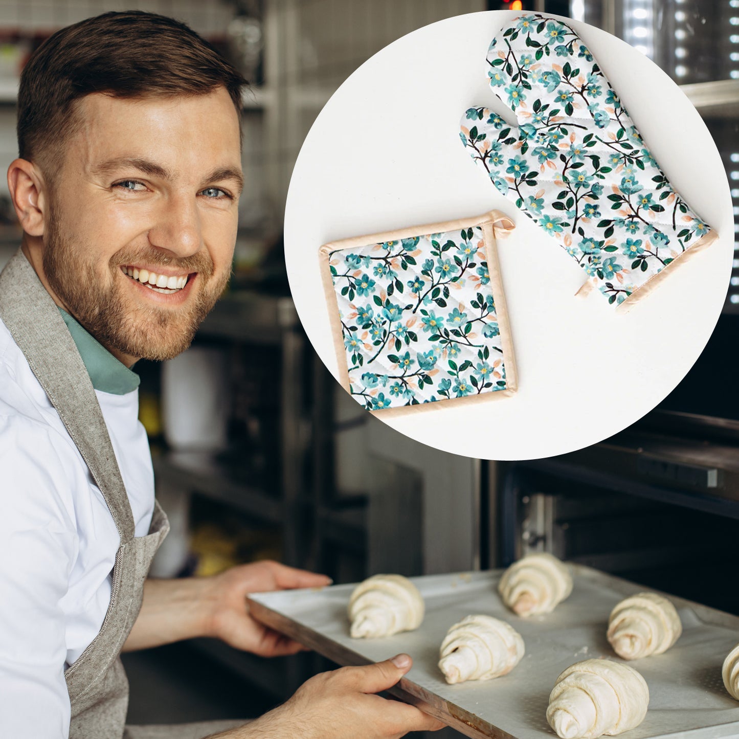 Professional Cotton Oven Mitt Gloves - Happy Price - Image 5