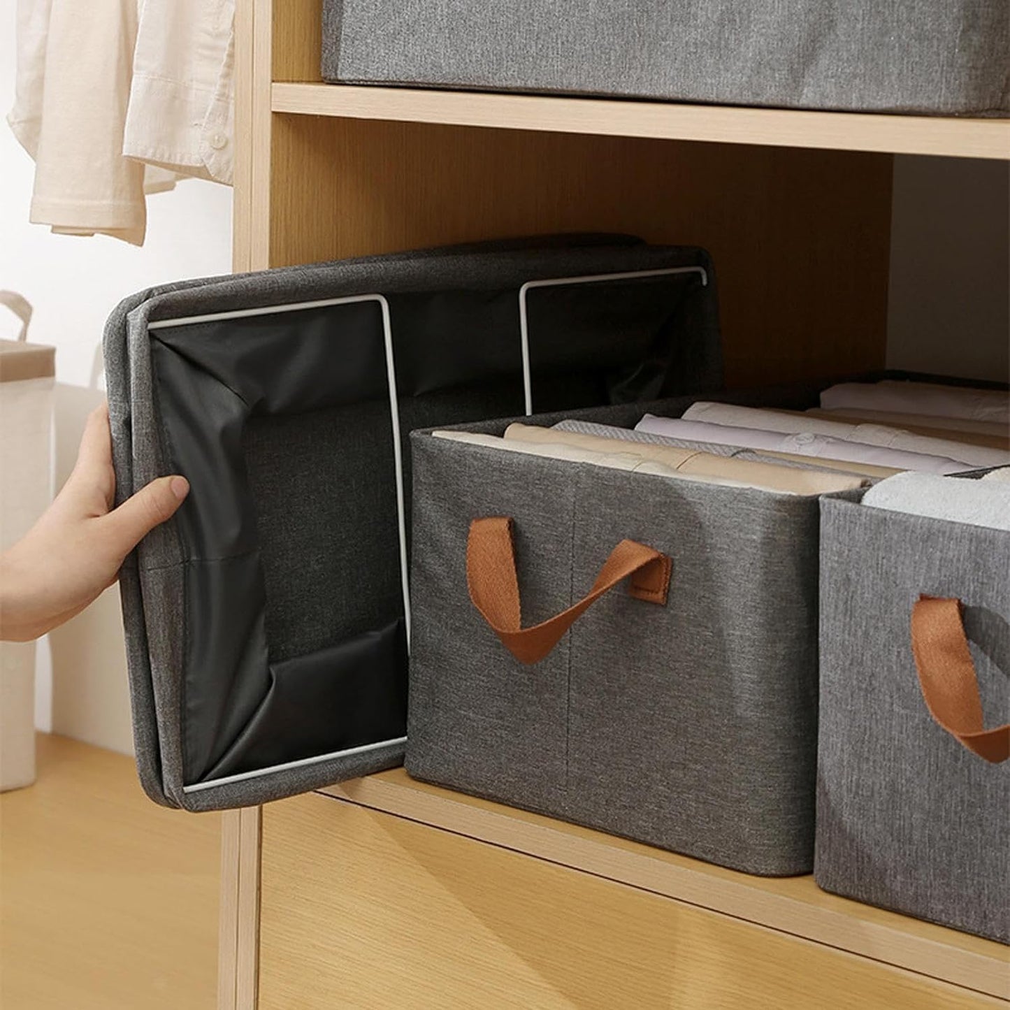 Foldable Fabric Storage Box with Handles - 47x28 cm - Happy Price - Image 4