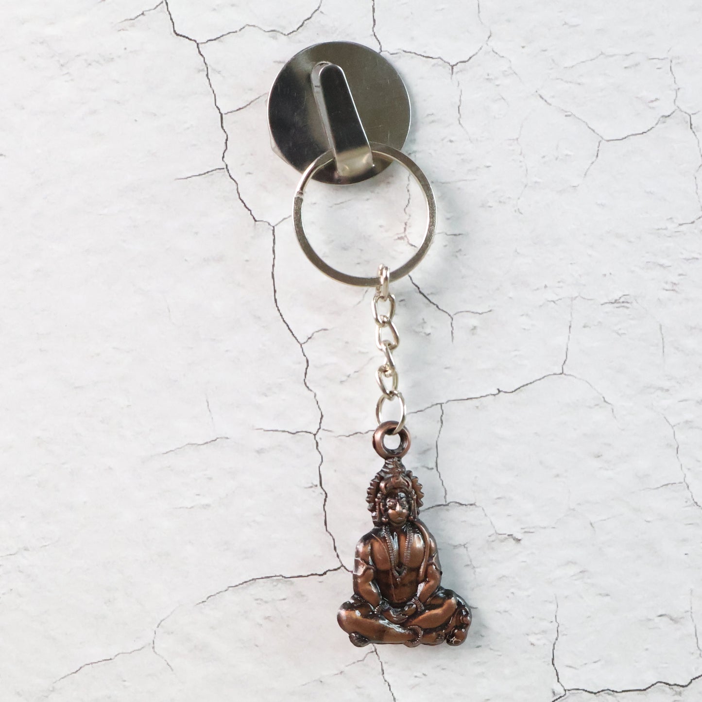 Lord Hanuman Sitting Pose Metal Keychain - 1 Pc - Happy Price - Image 3