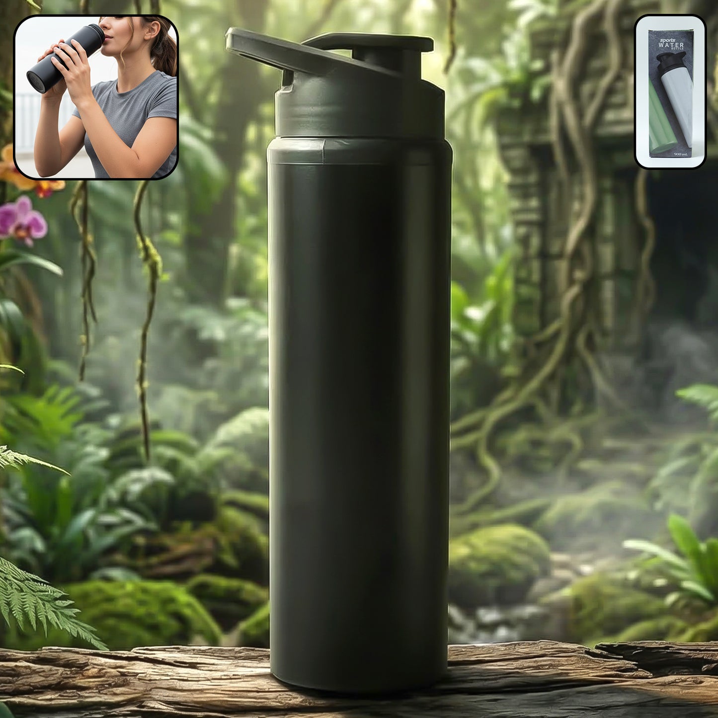 900 ML Stainless Steel Sports Water Bottle with Flip Top Lid - 1 Pc - Great Price - Image 2