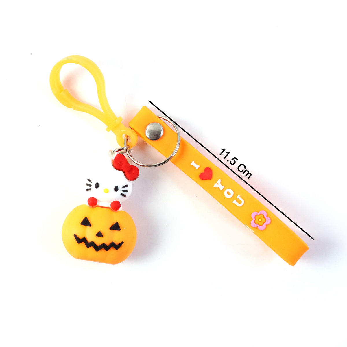 Cartoon Cat Pumpkin Silicone Keychain - 1 Pc - Happy Price - Image 5