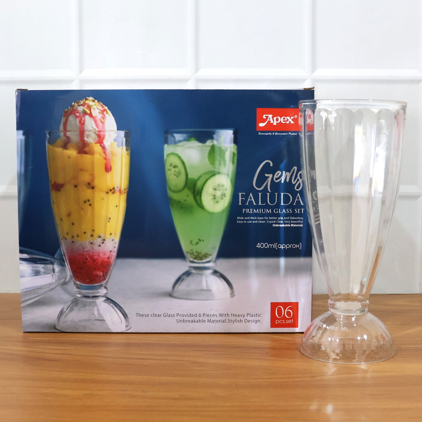 Apex Premium Dessert Glasses Set of 6, 400ml Capacity for Falooda & Shakes - Happy Price - Image 7