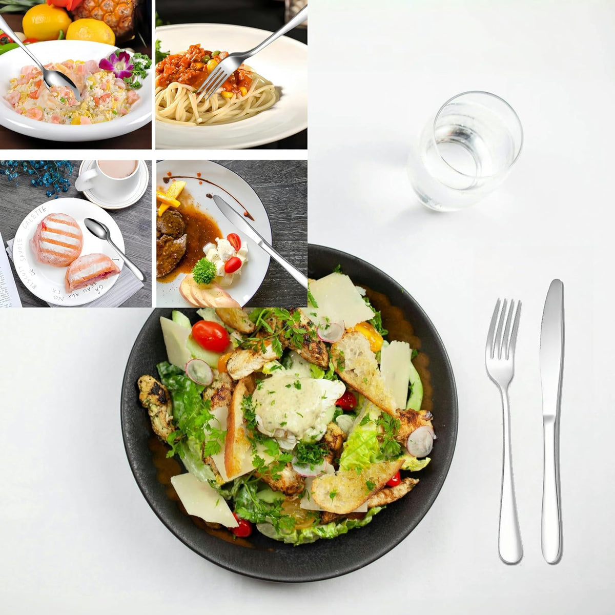 24 Piece Stainless Steel Cutlery Set - Polished Dinnerware with Spoons, Forks, Knives in Gift Box - Happy Price - Image 3