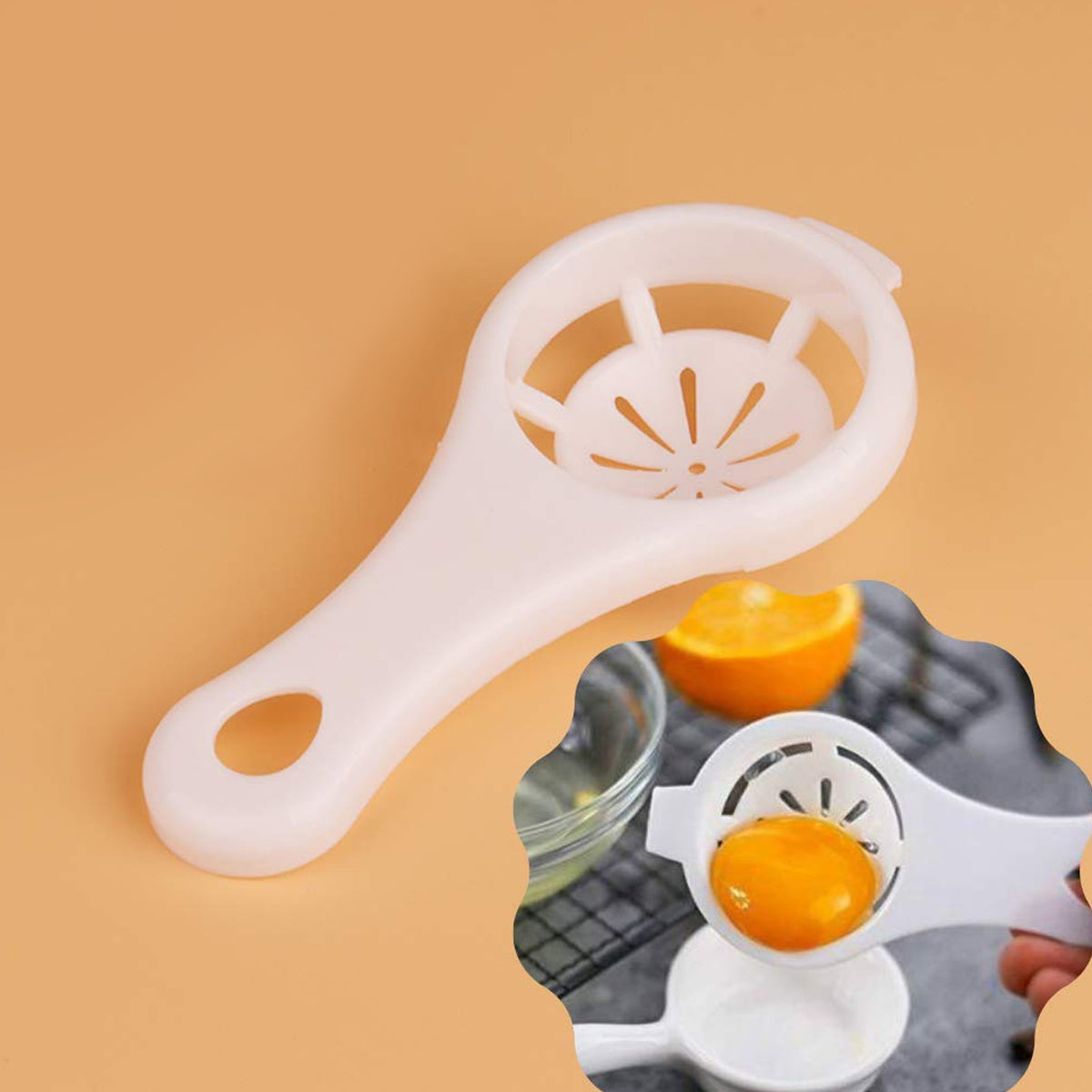 Plastic Egg Yolk Separator Egg White Yolk Filter Separator (1 Pc With Card Packing) - Happy Price - Image 2