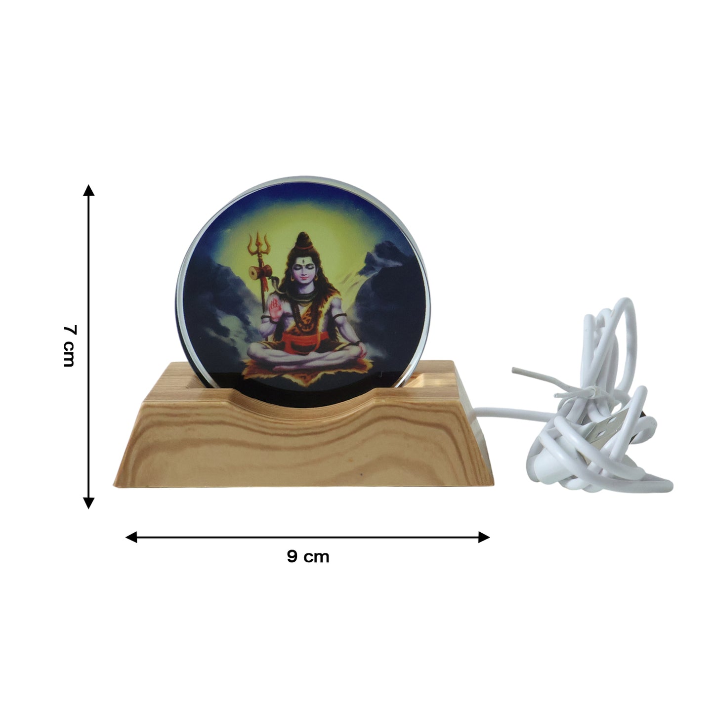 Lord Shiva 3D LED Night Lamp with Wooden Base (1 Pc) - Happy Price - Image 5