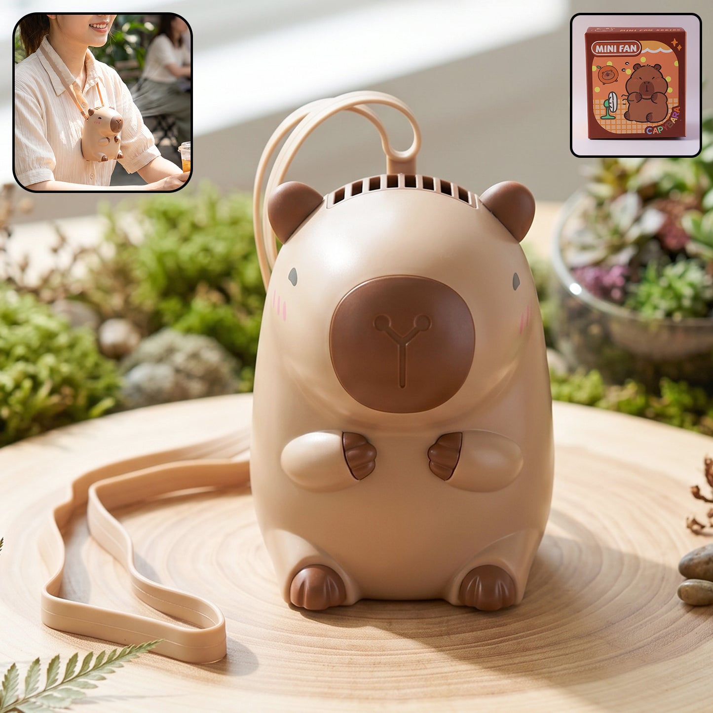 Portable Bear Mini Fan with Neck Strap - Rechargeable Personal Cooler (1 Pc) - Great Price - Image 2