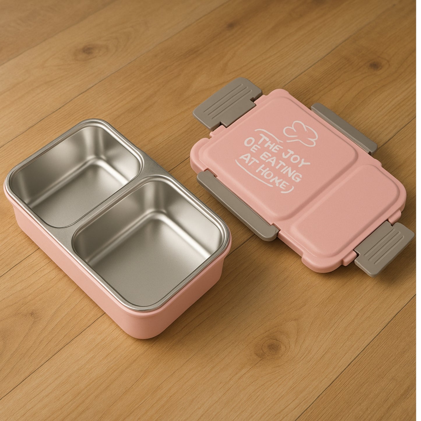2 Compartment Stainless Steel Lunch Box - Leak Proof Tiffin for Office & School - Happy Price - Image 7