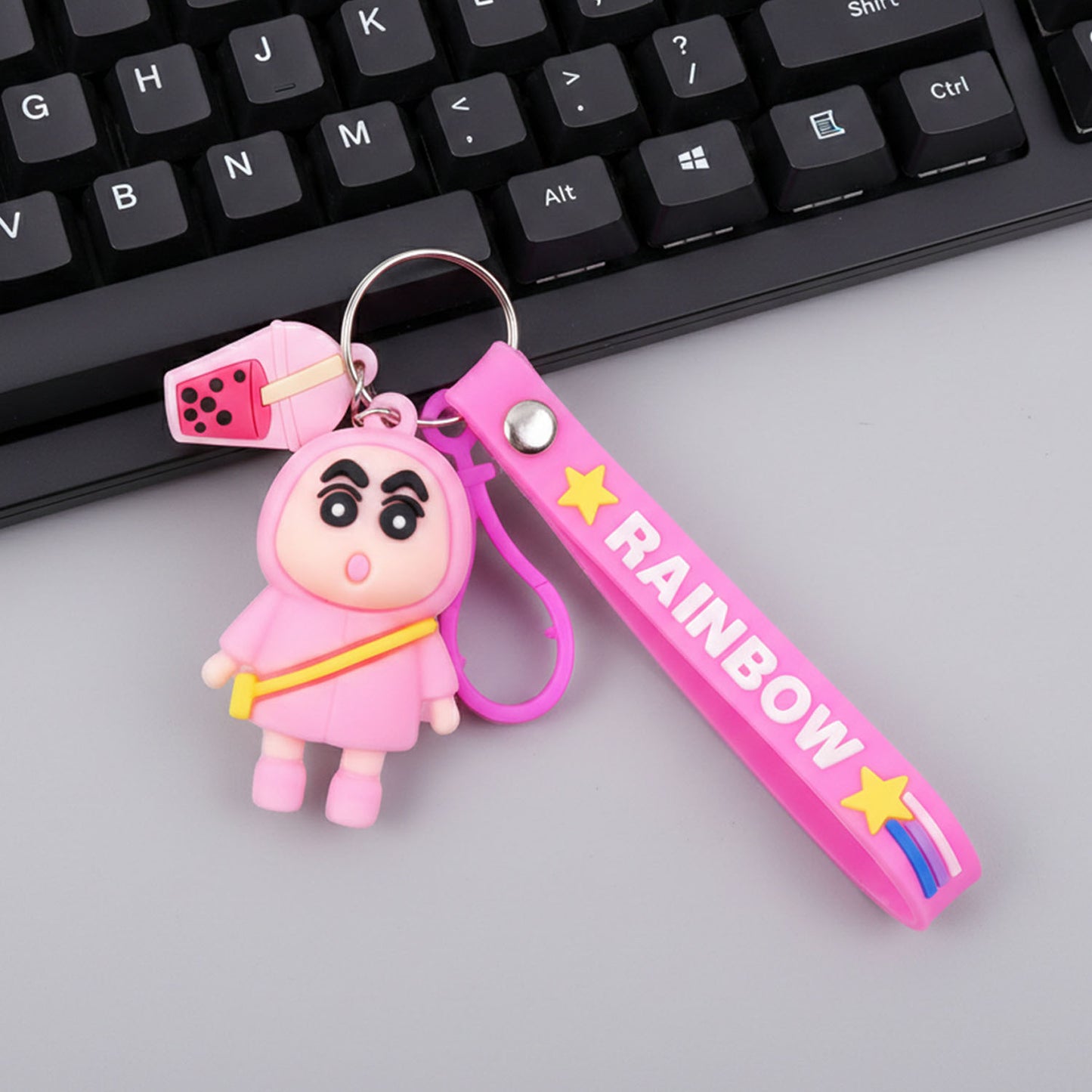 Cute Cartoon Character Rainbow Strap Keychain (1 Pc) - Happy Price - Image 6