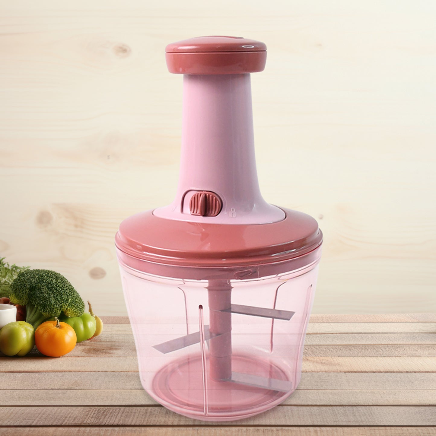 Apex Quba Push Chopper With Stainless Steel Blades (1000ml) - Happy Price - Image 3