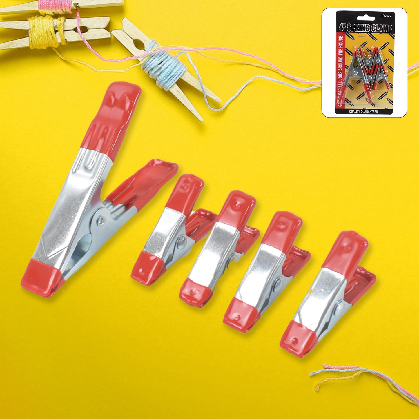 Metal Spring Clamps Heavy Duty Spring Metal Clips Clamp (5 Pcs Set) - Happy Price - Image 2
