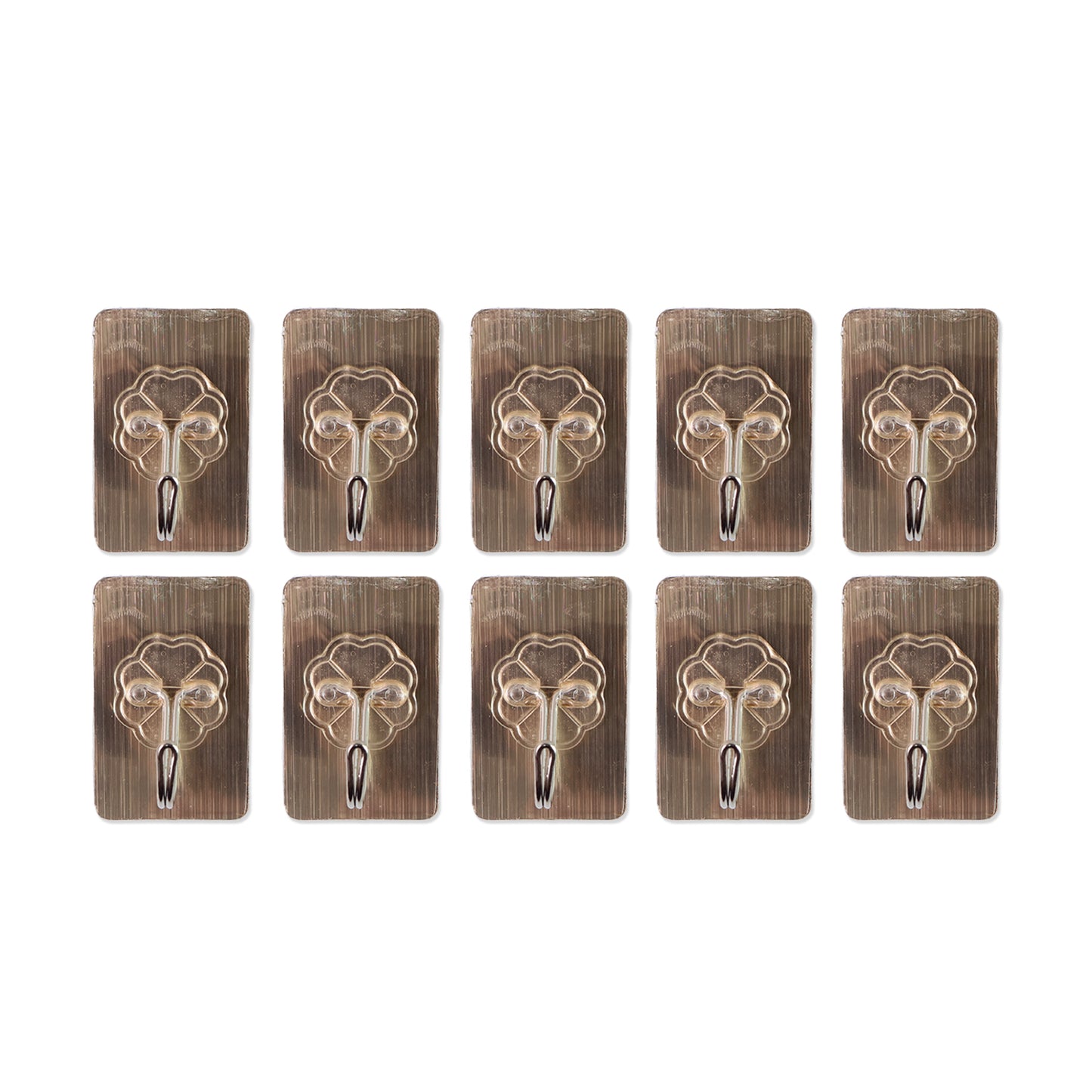 Plastic Adhesive Sticky Waterproof And Oil Proof Wall Hook (5.53.5 Cm 10 Pc) - Happy Price - Image 2