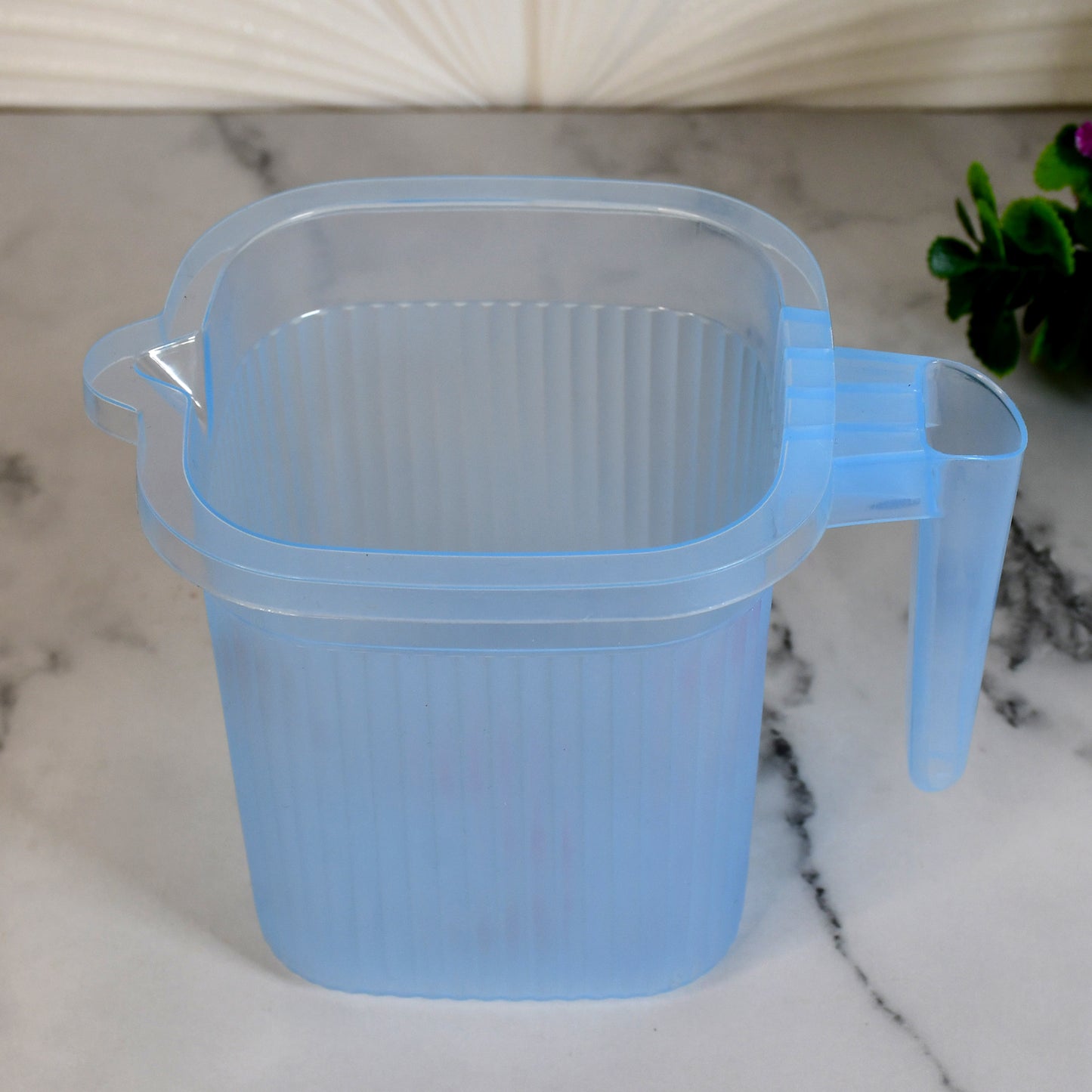 Plastic Square Transparent Bath Water Mug (1 Pc 1000 Ml Mix Color) - Happy Price - Image 5