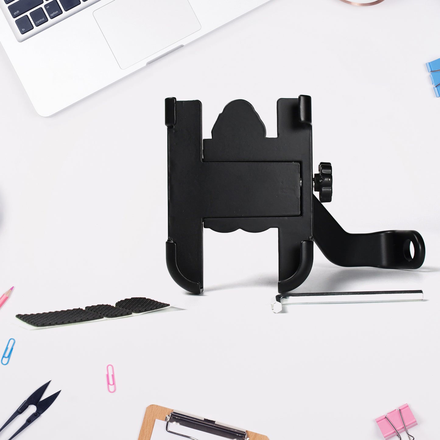 Mobile Phone Holder With Easy Adjustable Rear View Mirror Mount Solid Metal Cradle Stand Suitable For Bike Mobile Phones - Happy Price - Image 6