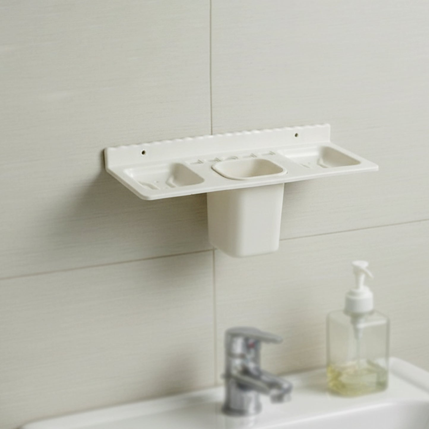 4-in-1 Wall Mount Bathroom Organizer Shelf with Tumbler Holder - 1 Pc - Happy Price - Image 5