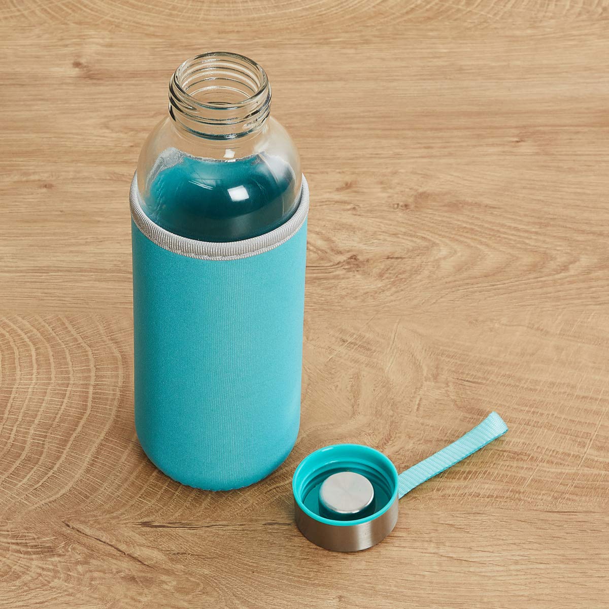 Glass Water Bottle with Protective Cover - 500 ML - Happy Price - Image 5