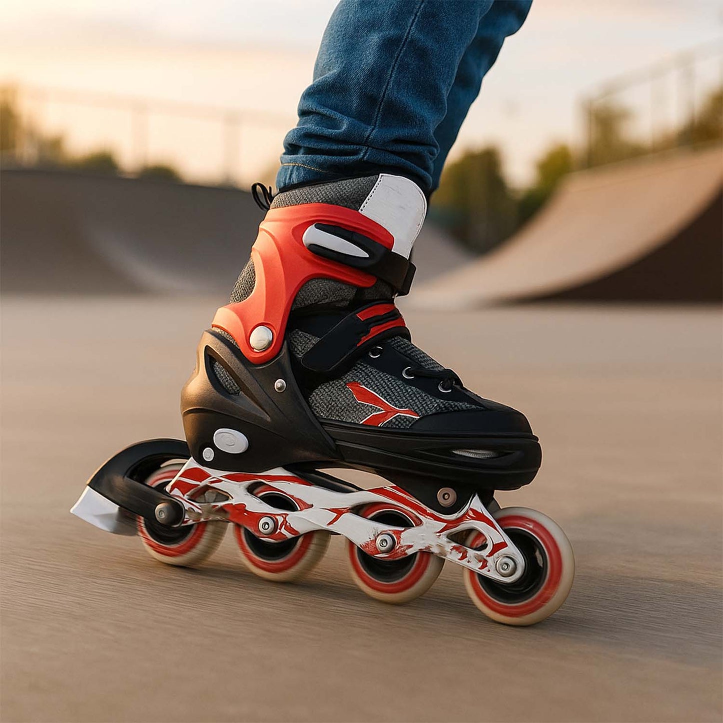 Adjustable Inline Skates for Kids & Adults - XL Size, Smooth PU Wheels, Aluminum Frame - Great Price - Image 3