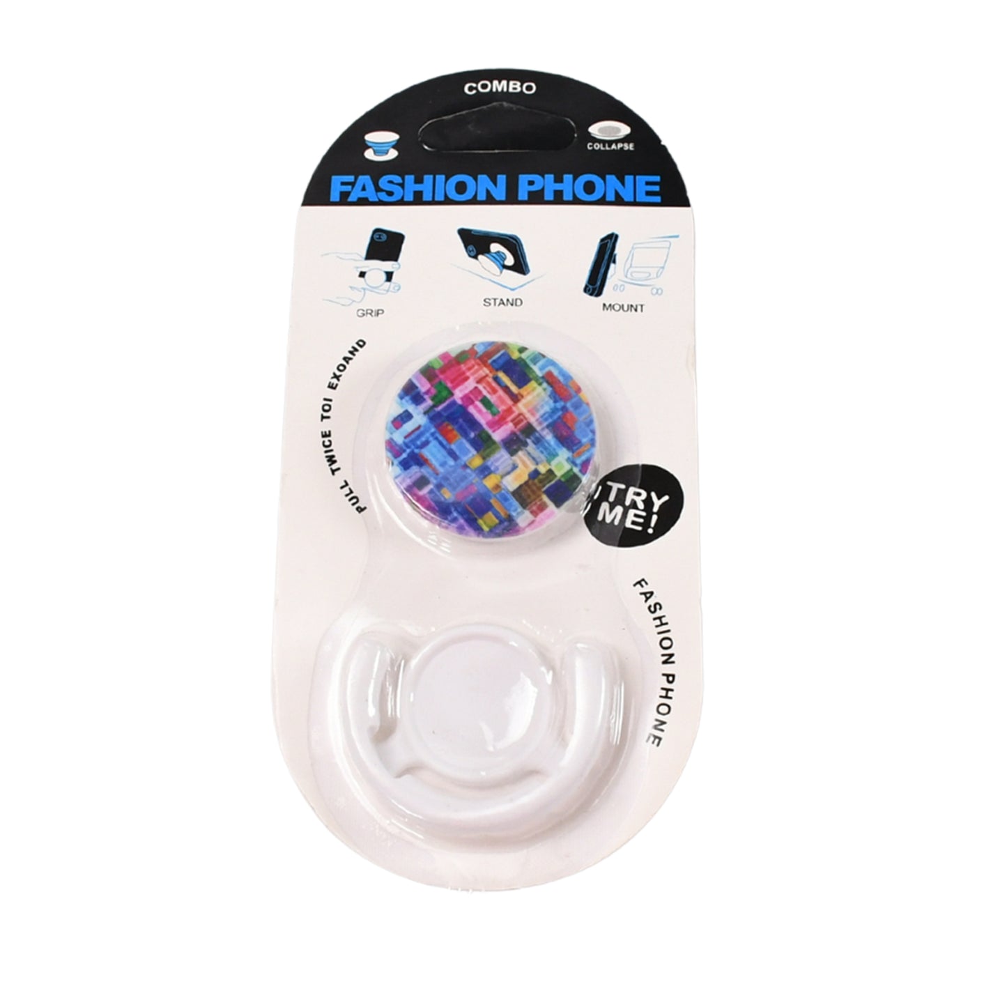 Floral Pattern Phone Grip Holder & Stand with Car Mount Clip - Happy Price - Image 3