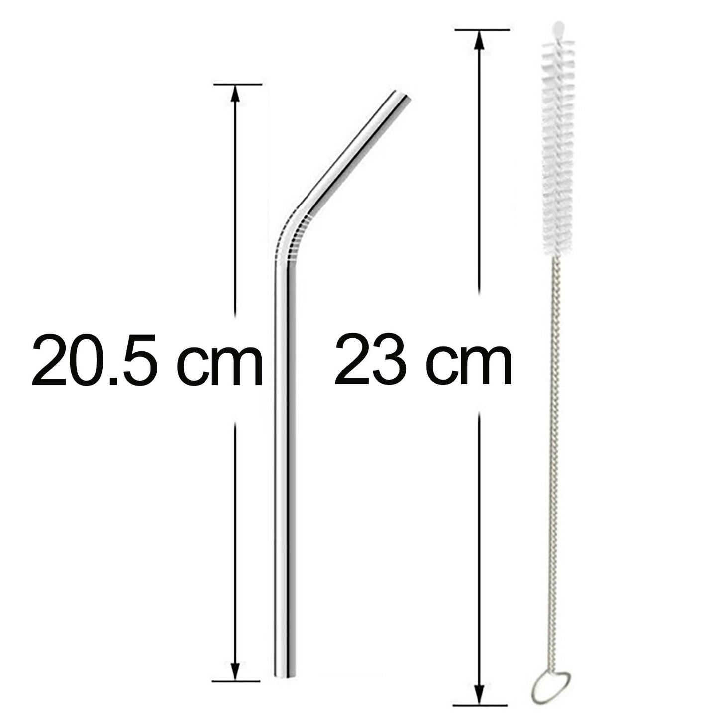 Reusable Stainless Steel Drinking Straws Bent (4 Bent Straws 1 Brush) - Happy Price - Image 6