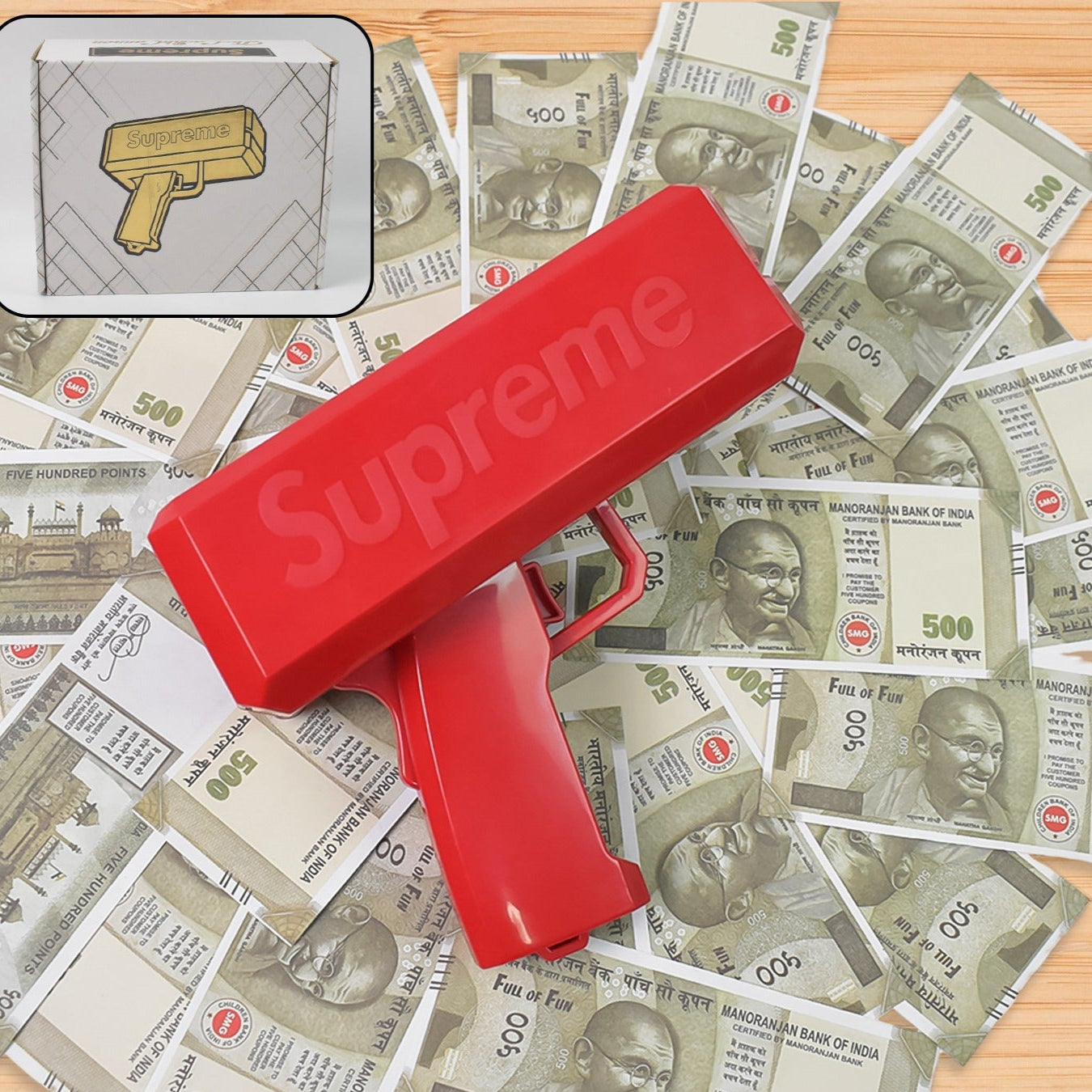 Money Gun Shooter Cash Spray Gun Make It Rain Toy Gun Cash Cannon Money Gun Great Fun For Party Games Wedding Birthday - Happy Price - Image 1