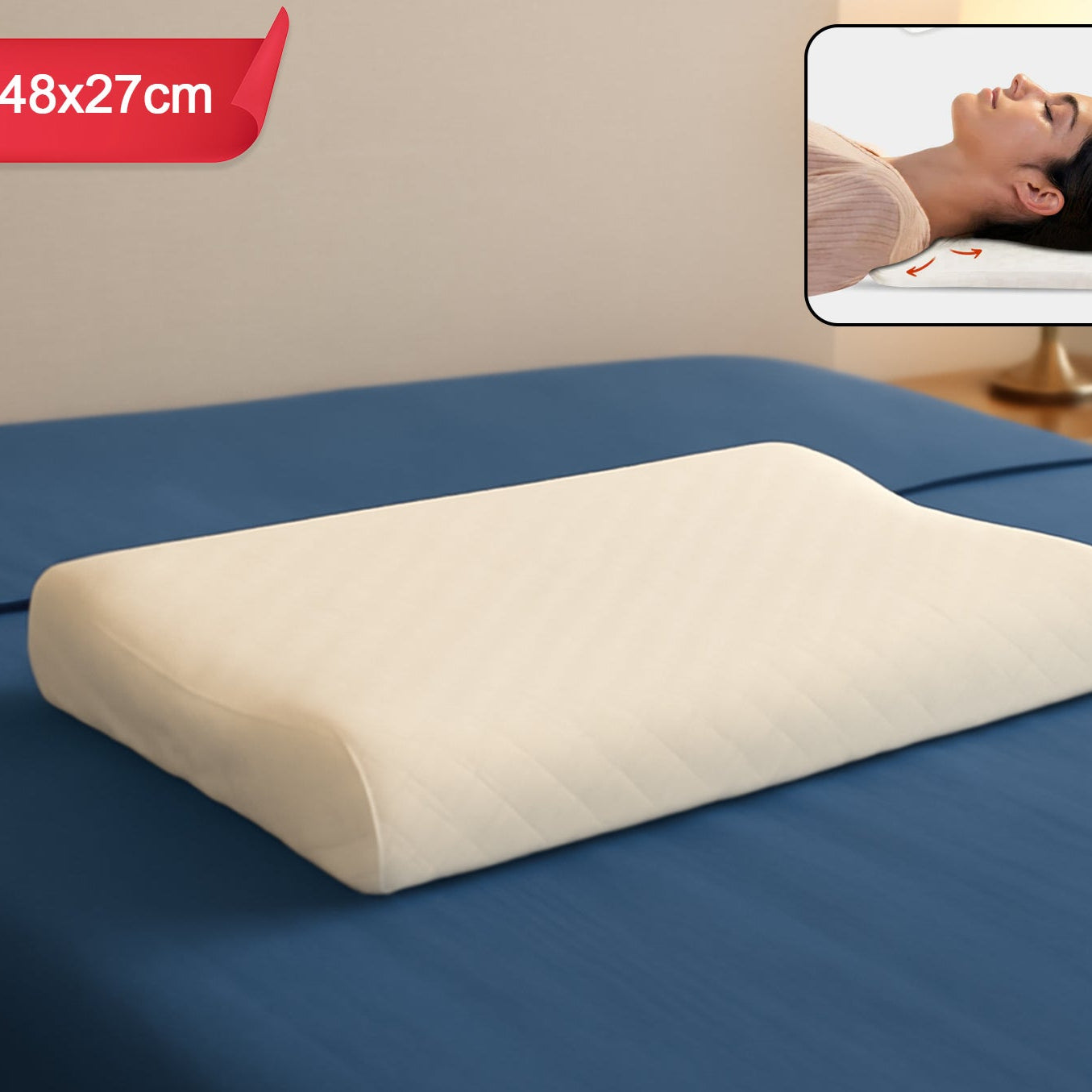 Premium Orthopedic Memory Foam Cervical Pillow (48x27cm 1 Pc) - Happy Price - Image 1