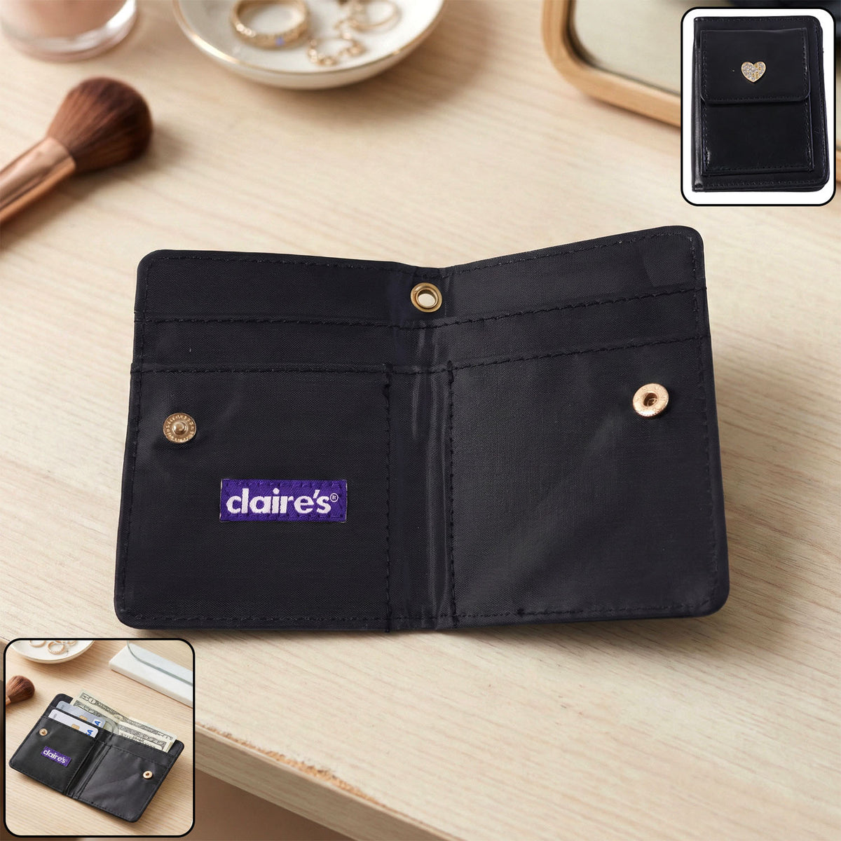 Compact Card Holder Wallet with Snap Button Closure - 1 Pc - Happy Price - Image 2