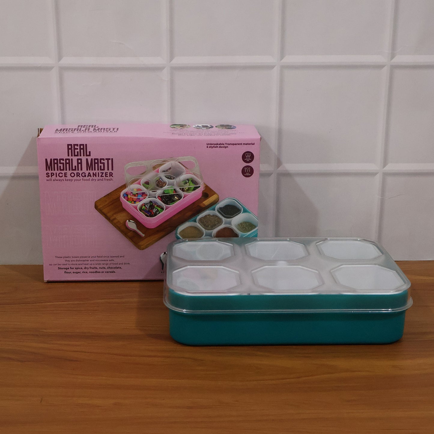 6 Compartment Plastic Spice Box with Transparent Lid for Kitchen Organization - Great Price - Image 7
