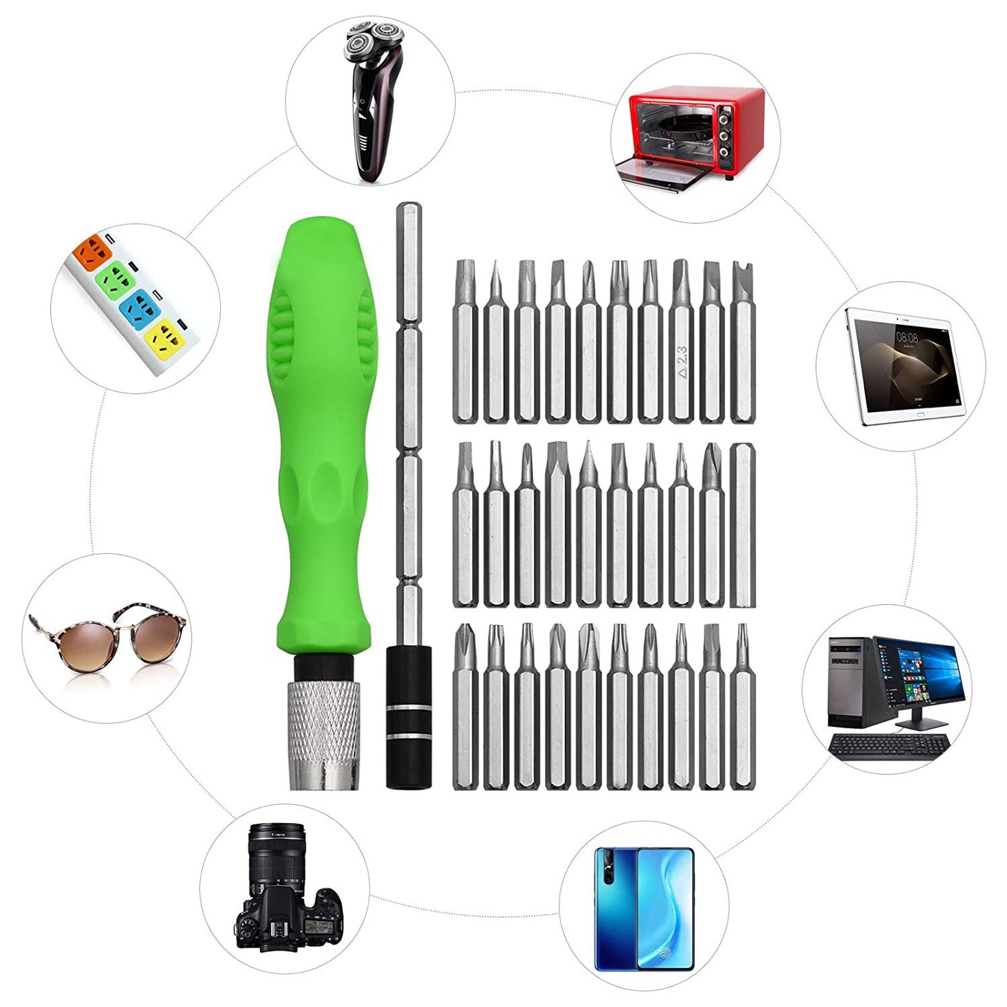 32 In 1 Mini Screwdriver Bits Set With Magnetic Flexible Extension Rod - Happy Price - Image 7