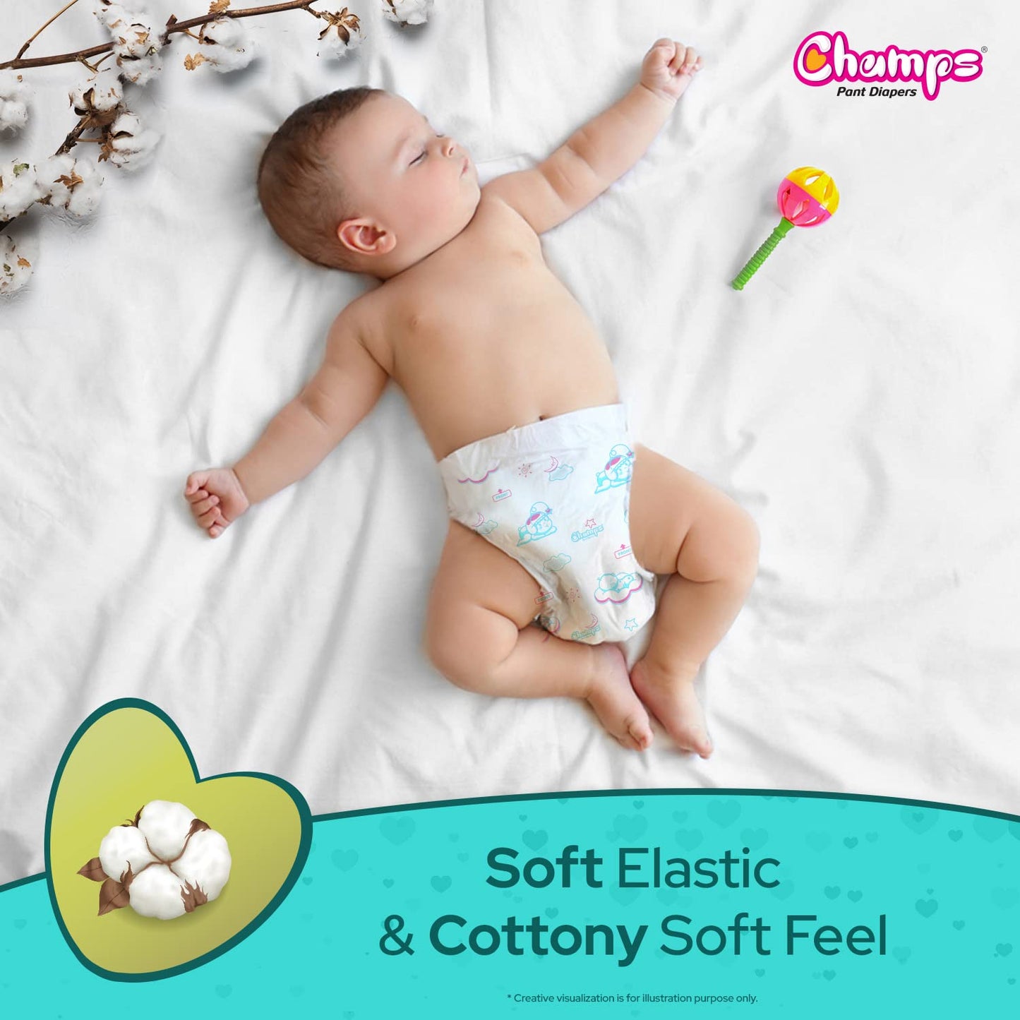 Champs Soft And Dry Baby Diaper Pants 62 Pcs (Large Size) - Happy Price - Image 6