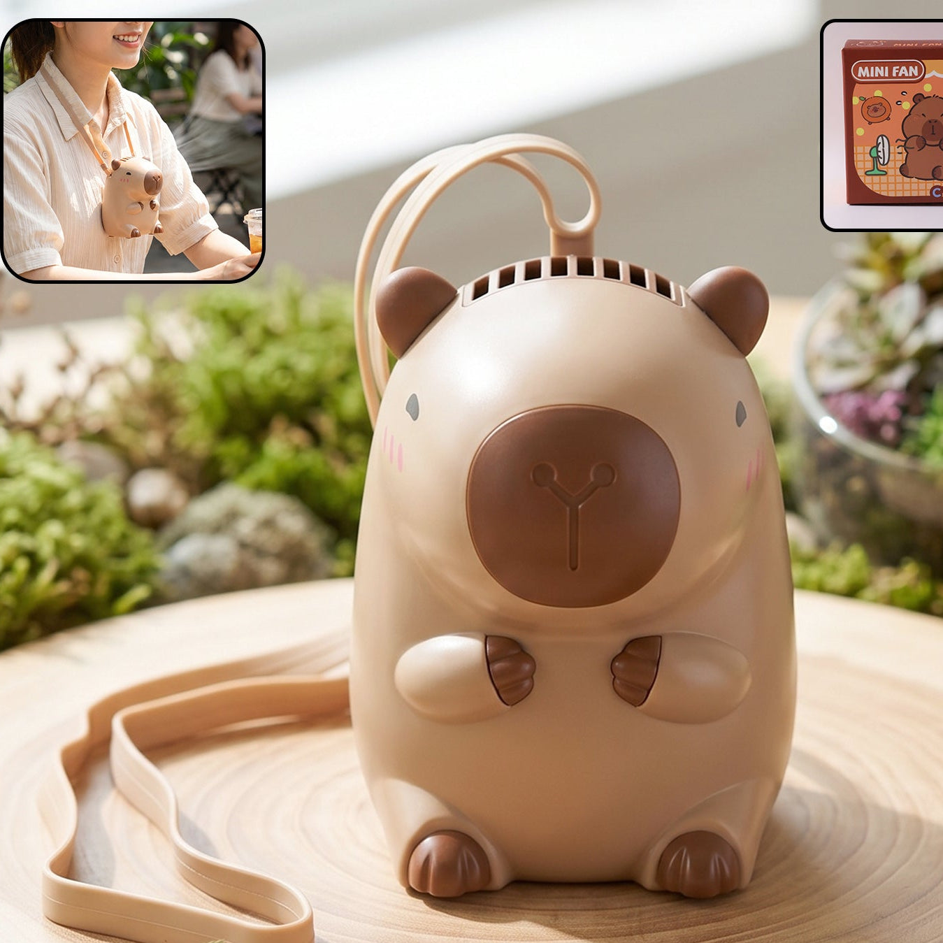 Portable Bear Mini Fan with Neck Strap - Rechargeable Personal Cooler (1 Pc) - Great Price - Image 1