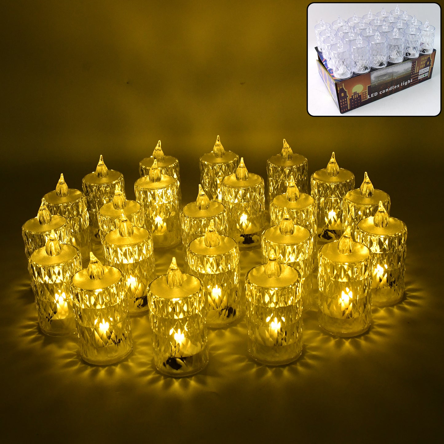 Flameless And Smokeless Decorative Candles Led Tea Light Diwali (24 Pcs Set) - Happy Price - Image 3