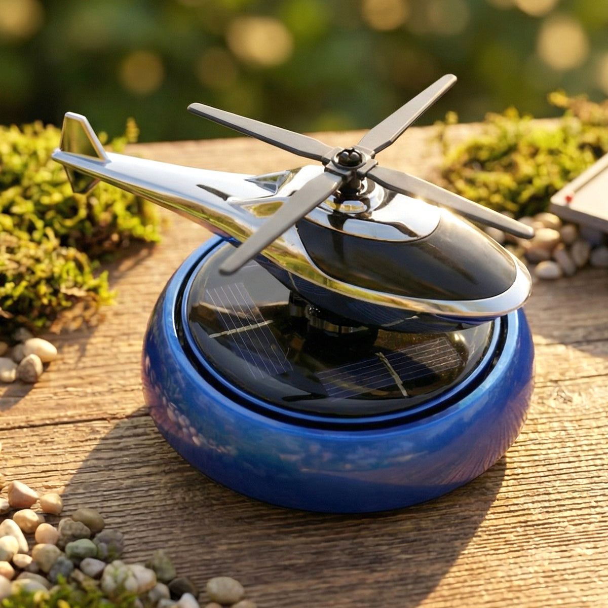Solar Powered Rotating Helicopter Car Dashboard Air Freshener & Decor - Happy Price - Image 6