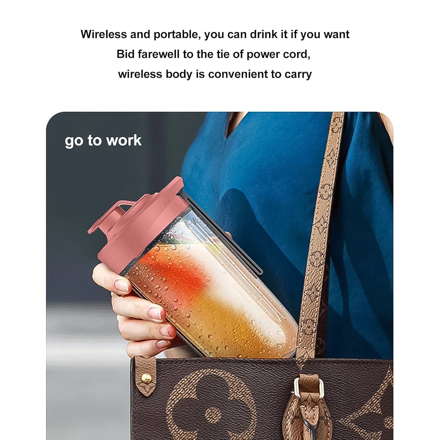 Portable Small Juicer Blender With Water Bottle Cup (2 Pc Set) - Happy Price - Image 3