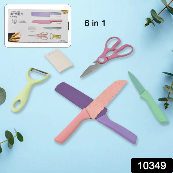 6 Piece Professional Kitchen Knife Set - Assorted Colors - Happy Price - Image 5