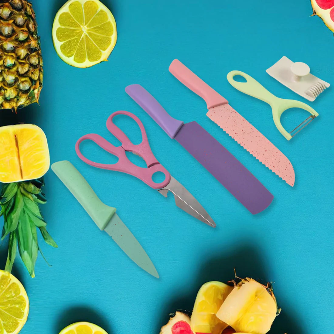 6 Piece Professional Kitchen Knife Set - Assorted Colors - Happy Price - Image 6