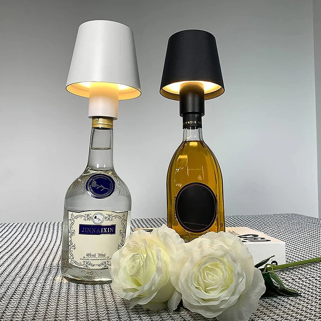 USB Rechargeable LED Bottle Lamp - Dimmable Wireless Table Light for Home & Bar (1 Pc) - Happy Price - Image 3