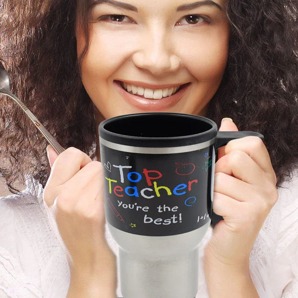 Stainless Steel Insulated Coffee Mug with Lid and Handle - Happy Price - Image 2