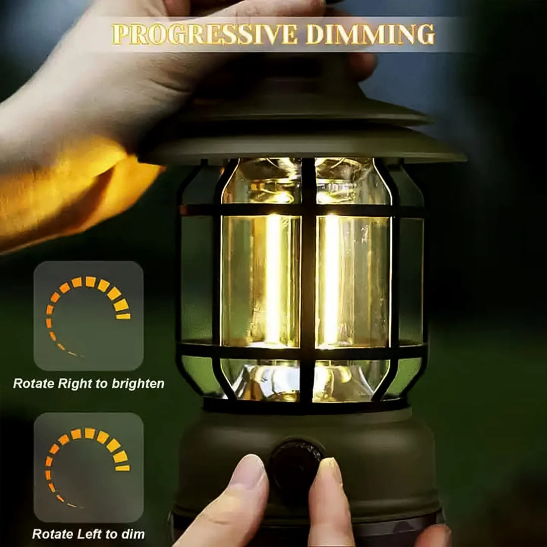 Retro LED Camping Lantern, Type-C Rechargeable - Happy Price - Image 2
