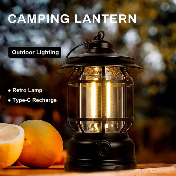 Retro LED Camping Lantern, Type-C Rechargeable - Happy Price - Image 6