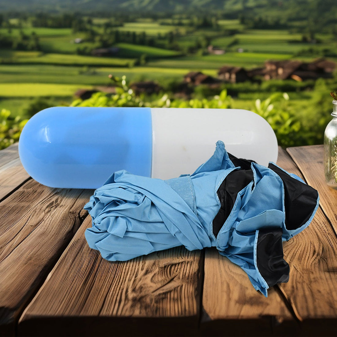 5 Fold Compact Umbrella with Capsule Case (1 Pc) - Happy Price - Image 3