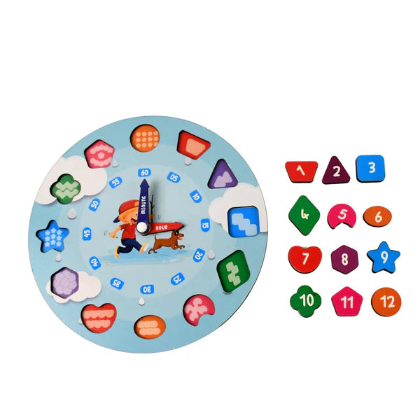 Aditi Wooden Learning Clock Toy with Movable Hands - Happy Price - Image 5
