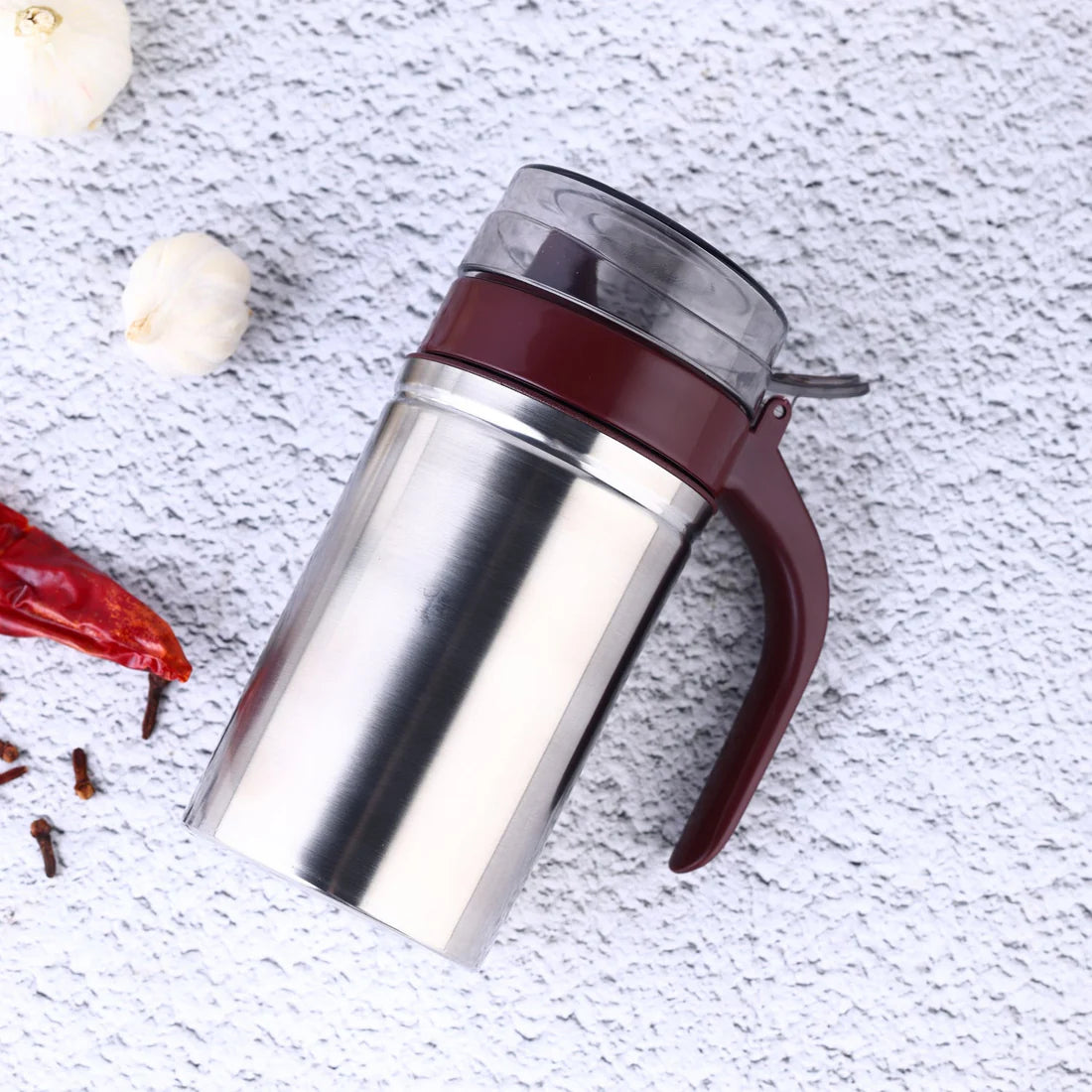 Stainless Steel Oil Dispenser, 500ml Oil Container with Precision Nozzle - Happy Price - Image 2