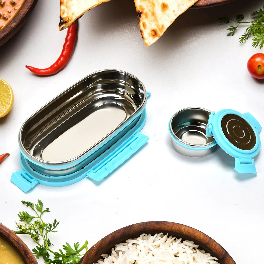 Ganesh Stainless Steel Lunch Box Container Set of 2 - Happy Price - Image 2