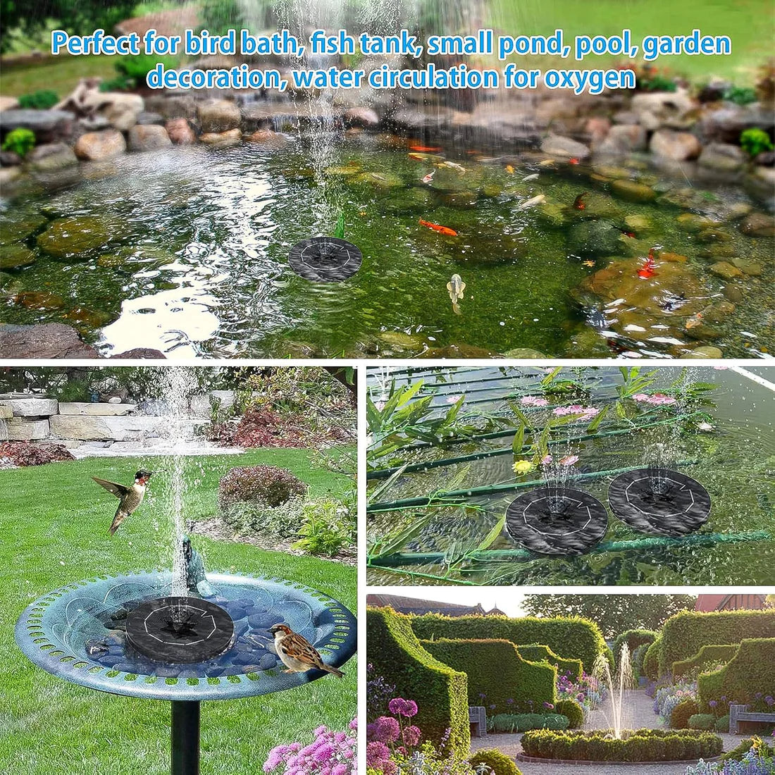 Solar Floating Fountain - 5 Spray Modes, No Wires Needed - Happy Price - Image 4