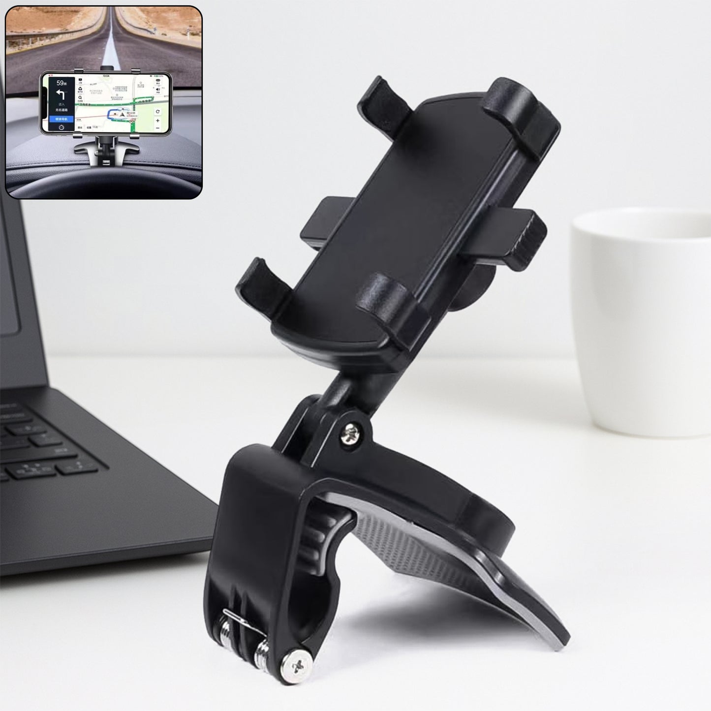 Adjustable Car Dashboard & Desk Phone Mount Holder - 360° Rotating Clip Stand (1 Pc) - Happy Price - Image 7