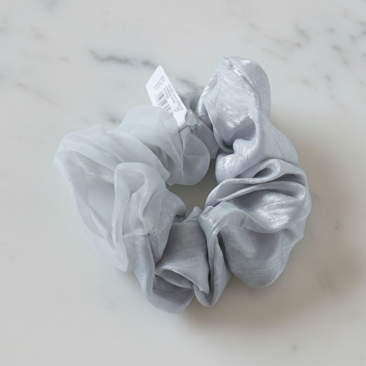 Dual-Tone Satin Mesh Hair Scrunchie (1 Pc) - Happy Price - Image 6