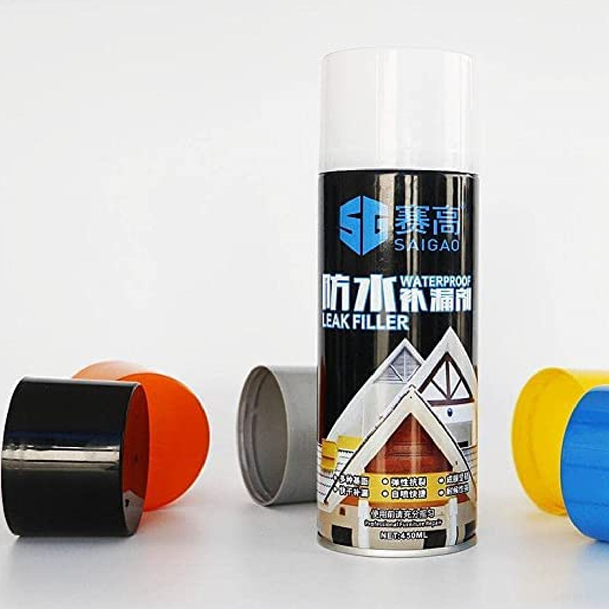 Waterproof Leak Filler Spray Rubber Flexx Repair Sealant - Point To Seal Cracks Holes Leaks Corrosion More For Indoor Or Outdoor Use Black Paint (450 Ml) - Happy Price - Image 4