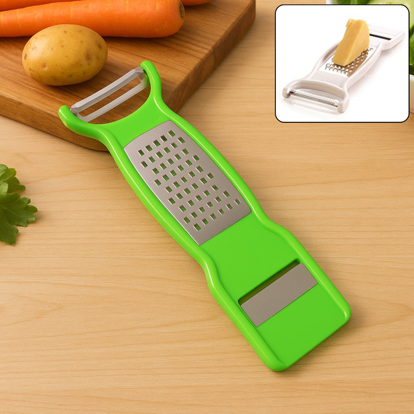 3-in-1 Stainless Steel Kitchen Peeler, Grater & Slicer (1 Pc) - Happy Price - Image 3