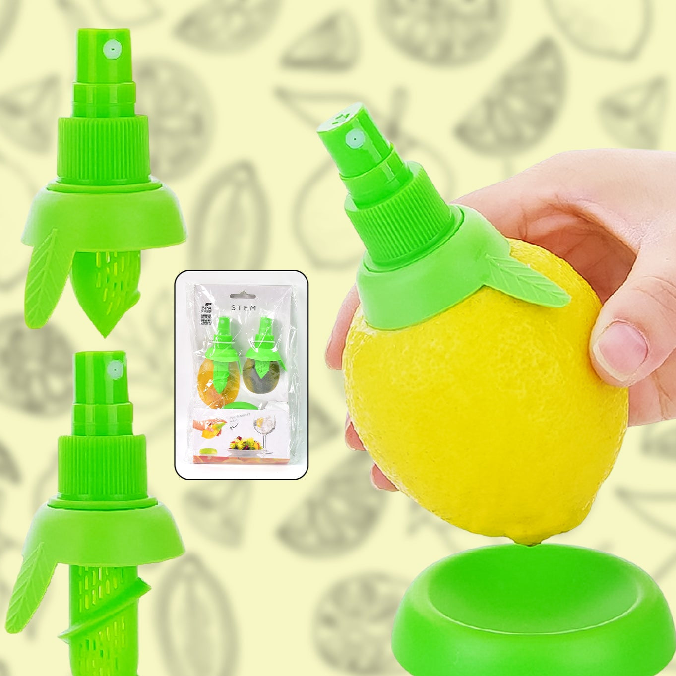 Creative Lemon Sprayer Fruit Juice Citrus Lime Juicer (3 Pcs Set) - Happy Price - Image 1