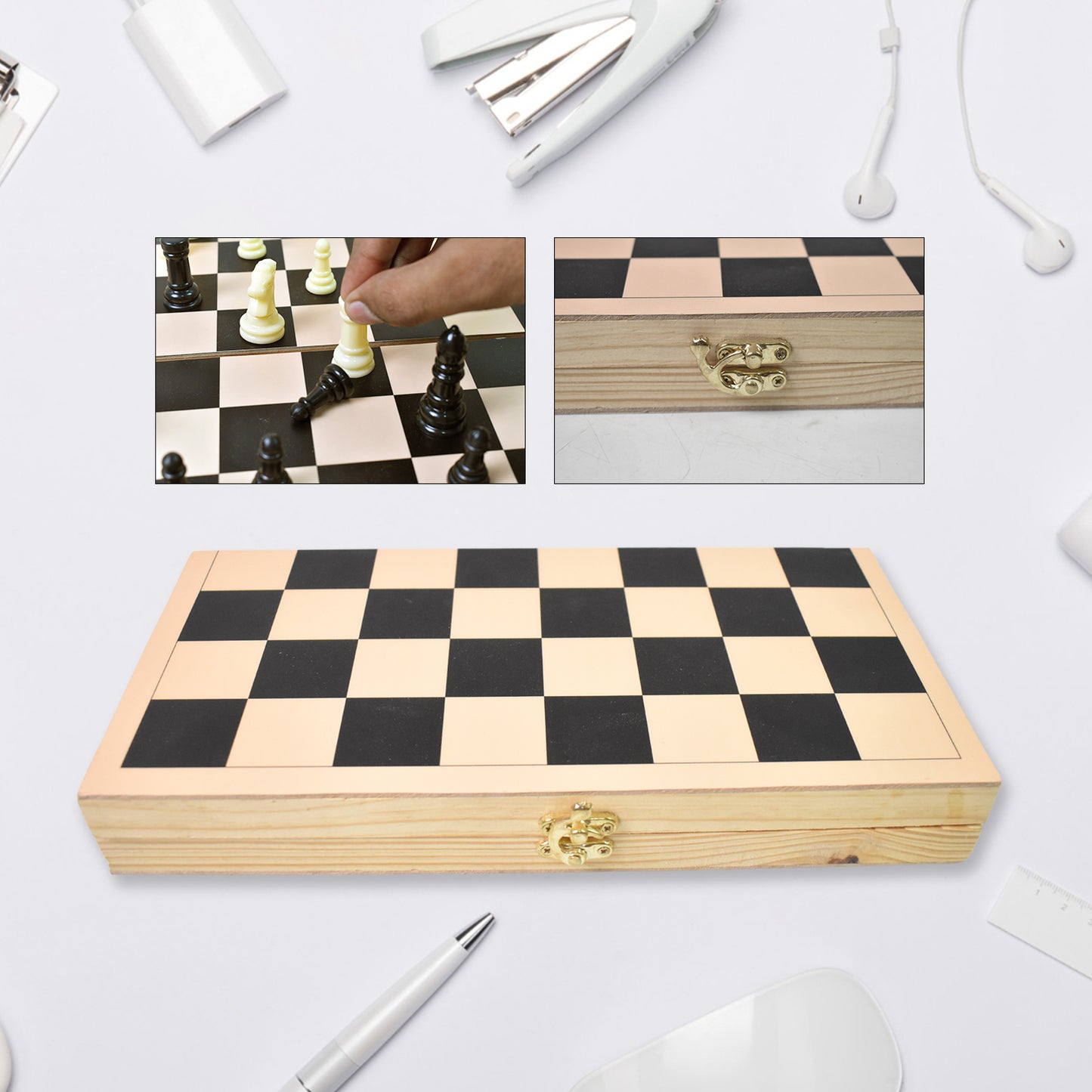 Folding Wooden Chess Board Set (30 30 Cm 1 Set) - Happy Price - Image 3